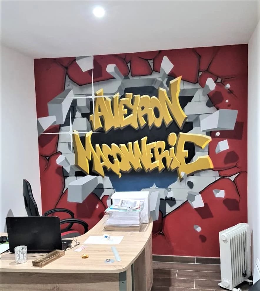 Fresque piscine camping — décoration aquatique